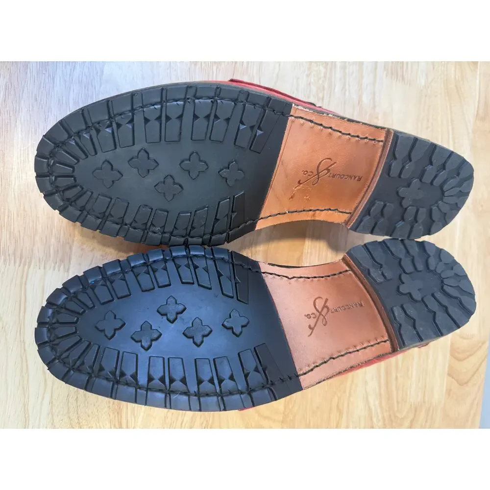 NEW Rancourt & Co. Red Leather American Alligator Boat Shoes Maine USA 8.5D JL